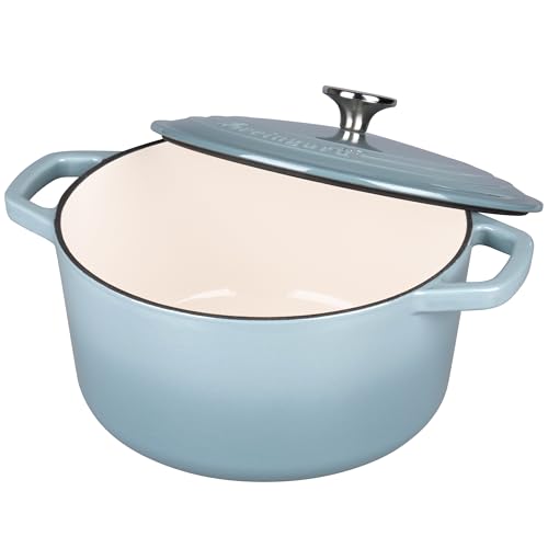 Enameled Cast Iron Dutch Oven Pot with Lid (6 QT / Sea Salt)