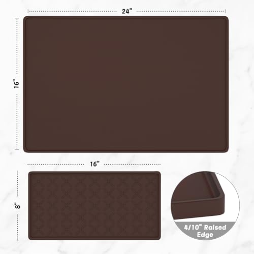 Silicone Coffee Mat (Brown / 24" x 16")