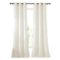 Linen Blend Living Room Curtains 84 inches Long (42"W x 84"L (Pack of 2) / Linen)