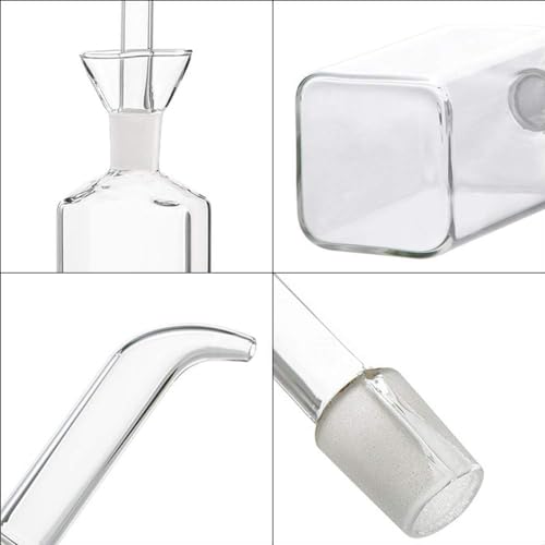 LandHope Oil Bottle Glass Olive Oil Dispenser Bottle Glass Cooking Oil Vinegar Measuring Dispenser With Spout for Kitchen and BBQ (4.2 Ounces)