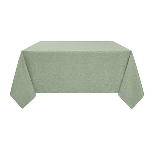 Faux Linen Square Tablecloth for Dining Room (Sage Green / 70" x 70" (Square))
