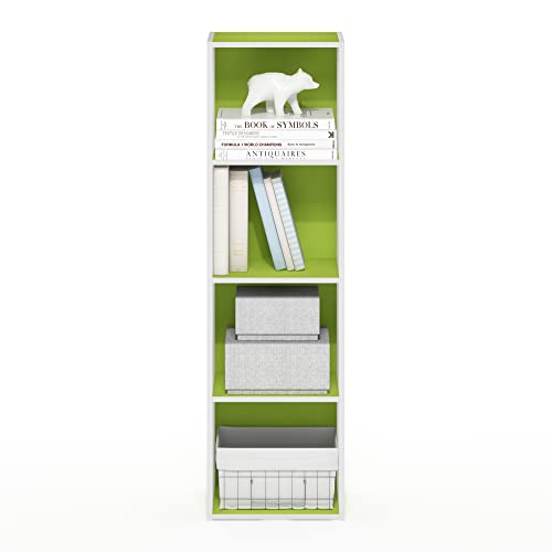 PASIR Book Shelf (White/Green / 4-Tier Cube)