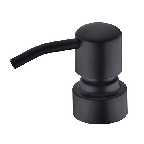 16Oz Bathroom Glass Soap Dispenser with Black Rust Proof Pump (Matte Black +Clear / 1-Pack)