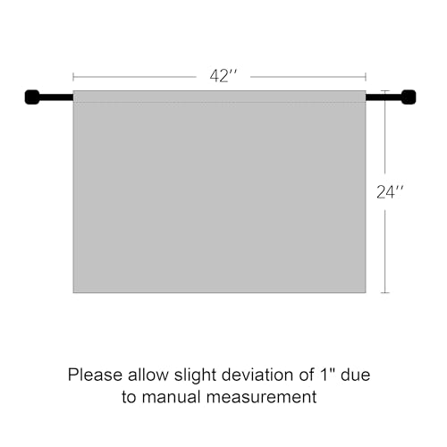 Cafe Curtains 24 inch Length (Greyish White / 42"W x 24"L (Pack of 2))