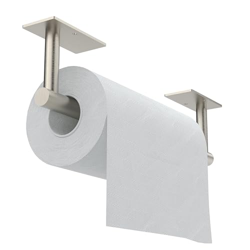 Paper Towel Holder Under Cabinet Self Adhesive Brushed Nickel (Brushed Nickel / Standard Holder)