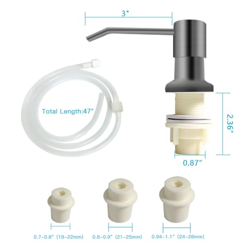 Dish Soap Dispenser for Kitchen Sink (Gray)