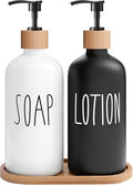 Soap Dispenser Bathroom Set (Sl Black White & Tray)