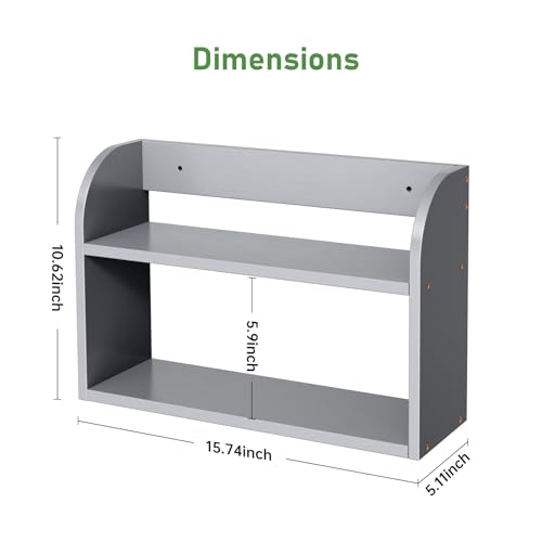 2 Tier Bamboo Spice Rack (Grey / 2 Tier)