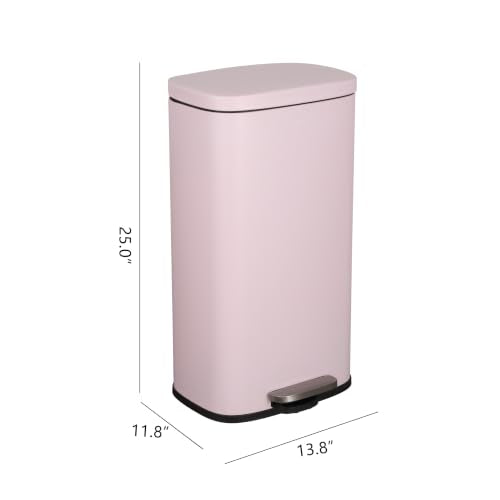 Curtis 8 Gal Step Trash Can Soft Close 25" (Blush Pink)