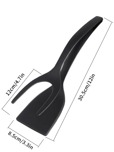 2Pcs Egg Flipper Spatula (Black)