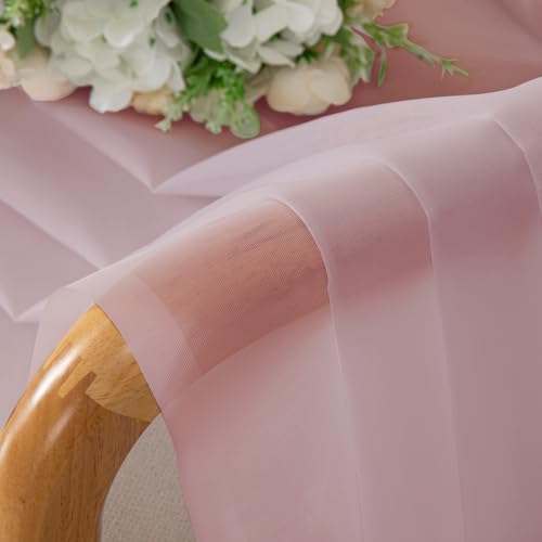 Blush Pink Sheer Curtains 120 Inches Long 2 Panels (Blush / 42"W x 120"L (Pack of 2))