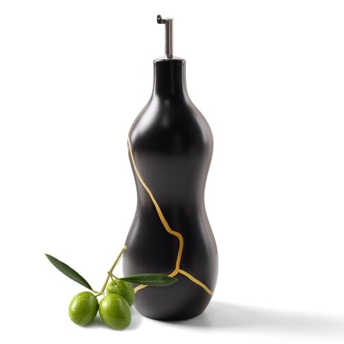 Ceramic Olive Oil Dispenser Bottle (Black)