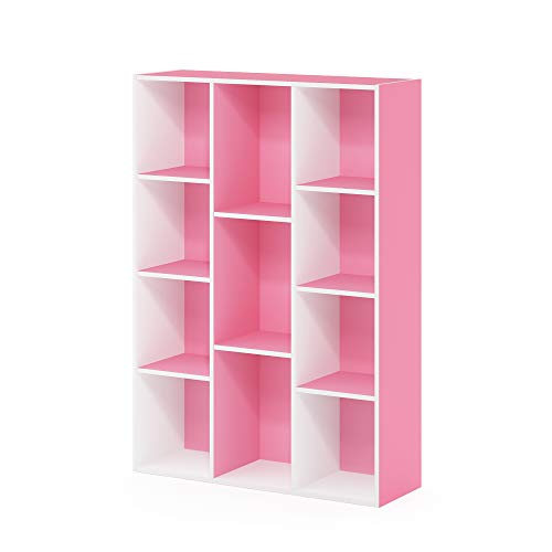LUDER Book Shelf (White/Pink / 11-Cube)