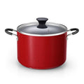 8 Quart Non Stick Stock Pot with Lid (Red / 8 Quarts / Nonstick Cooking Pot)