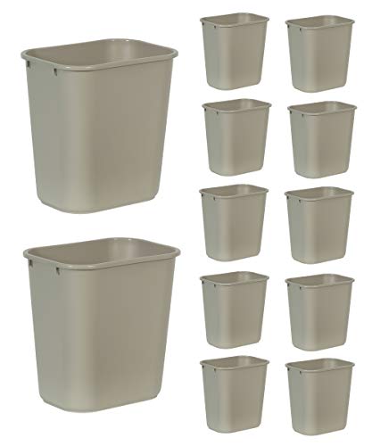Wastebasket Trash Can (7 Gallons / Beige)