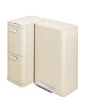 Rectangular Trash and Recycling Duo (Cream)