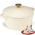 Enameled Cast Iron Dutch Oven (7 Quart / Cream white)