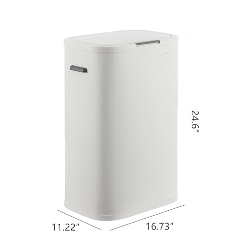 Tammi 14.5 Gal Slim Push Button Trash Can (Cotton White)