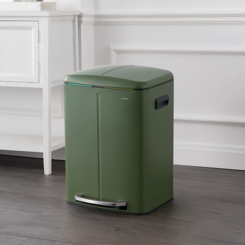 Marco 10.6 Gal Double Bucket Step Trash Can (Pine Green)