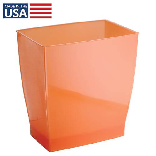 Small Plastic Bathroom Trash Can (Orange / Pack of 1)