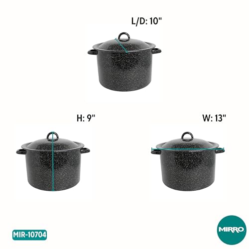 7.75 Qt Enamel Stock Pot for Canning (7.8 Quarts / Black)