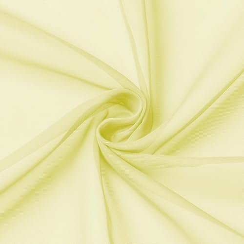Sheer Curtains 78 Inches Long 2 Panels Set for Bedroom Living Room (Light Yellow / 42"W x 78"L (Pack of 2))