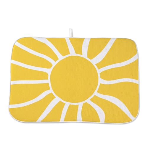 Summer Dish Drying Mat 18 x 24 inch (24" x 24" / Yellow Sunshine)