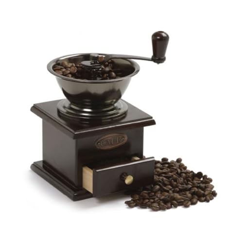 Classic Wooden Coffee Grinder with Adjustable Hand Crank Mill