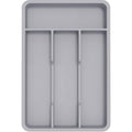 Silverware Drawer Organizer Tray (Gray / 7.8 x 12.4 inch (4 Slots))