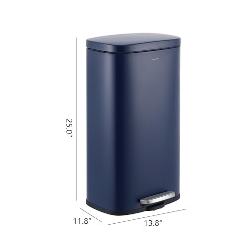 Curtis 8 Gal Step Trash Can Soft Close 25" (Denim Blue)