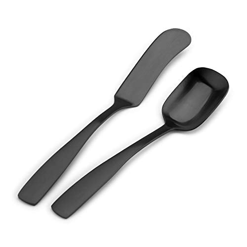 5 Piece Matte Black Serving Flatware Silverware Set (Matte Black / 5-Piece)