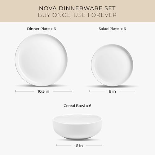 Nova Porcelain Dinnerware Set (White / Service for 6)