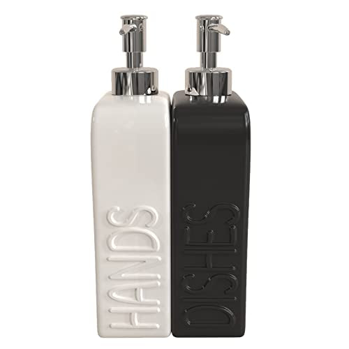 Soap Dispenser Set with Funnel (White & Black)