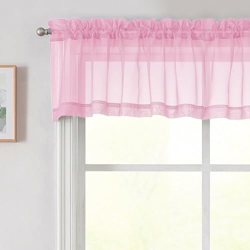 Pink Valances for Windows (Pink / 42"W x 14"L (Pack of 2))