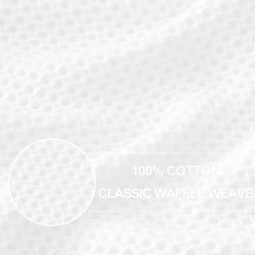 100% Cotton Oversized Waffle Weave Kitchen Towels 8 (White / 20 X 28 - 8 Pack)