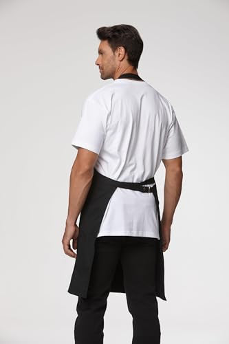 Chef Men Canvas Waterproof Apron Pocket 4251GB (1 Pack / Black)