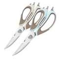 2 Pcs Heavy Duty Kitchen Shears for Food (White+blue)