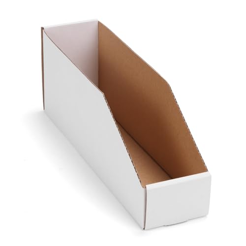 Cardboard Storage Bins 35 Pack (12x3x4.5 inches / White)