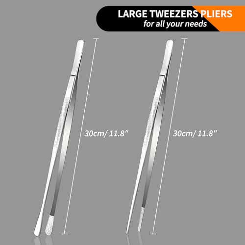 12" Stainless Steel Tongs (Straight clip+round head clip)