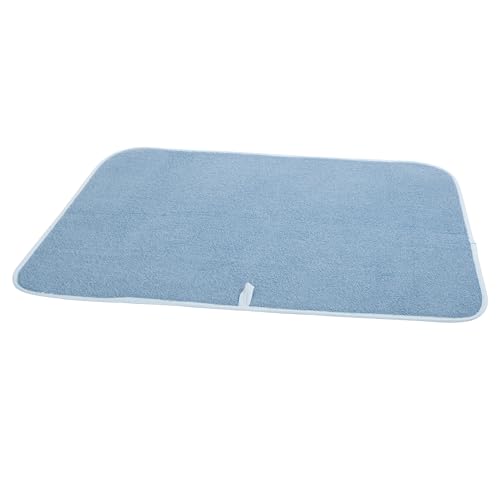 Absorbent Reversible Microfiber Dish Drying Mat for Kitchen (18" x 24" / Blue)
