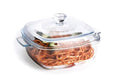 Clear Square Glass Casserole with Lid (1.2-Quart Square)