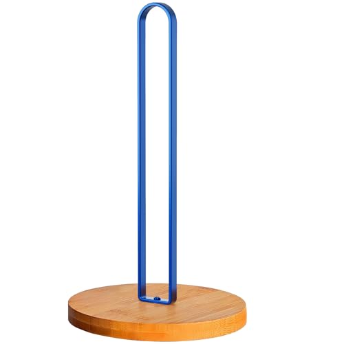 Wooden Paper Towel Holder Countertop (1 Pack-blue)