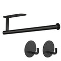 Paper Towel Holder with 2 Hooks (Black)
