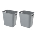 Plastic Small Bathroom Trash Can Wastebasket (Grey / 3.5 Gallon/2 Pack)