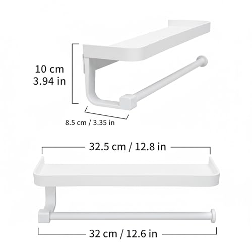 Hand Towel Holder for Bathroom (White Upgrade Style)