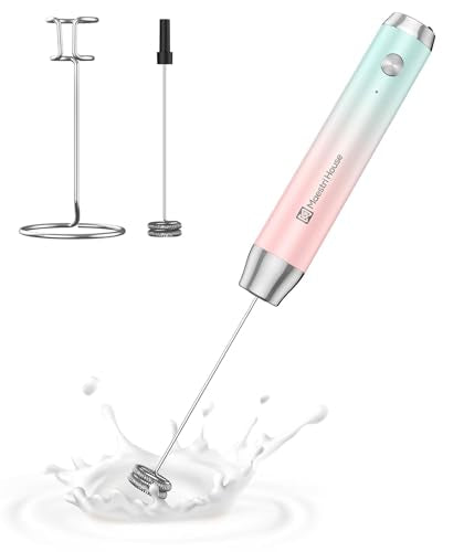 LunaFro Rechargeable Milk Frother (Blue and Pink)