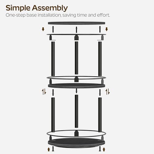 Spice Rack Set of 2 Lazy Susan Organizer (10.2" x 10.2" x 18" / Black)