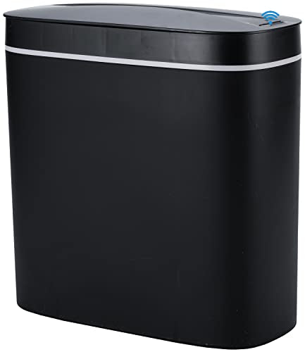 14 Liters Automatic Bathroom Trash Can with Lid (14L Black)