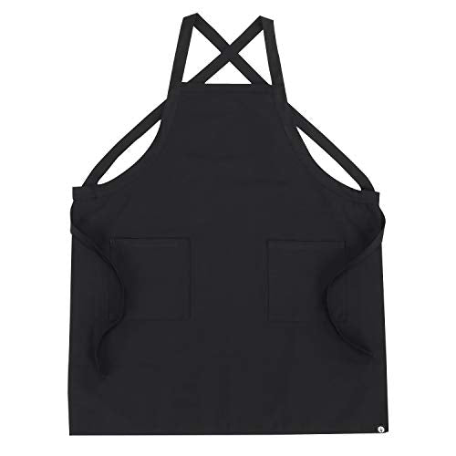 Unisex Cross Back Bib Apron (Black)