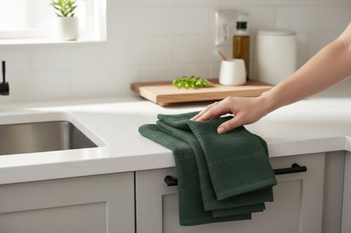 Dark Green Kitchen Hand Dish Towels